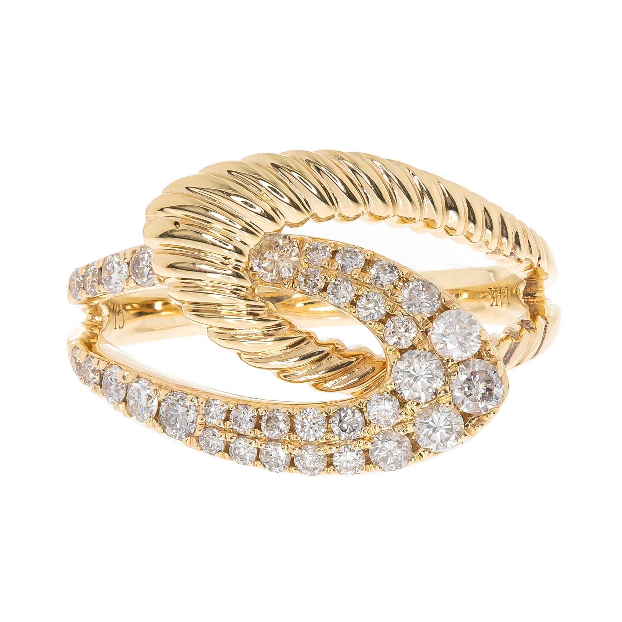 Cirari 14K Yellow Gold Fancy Interlock Diamond Ring