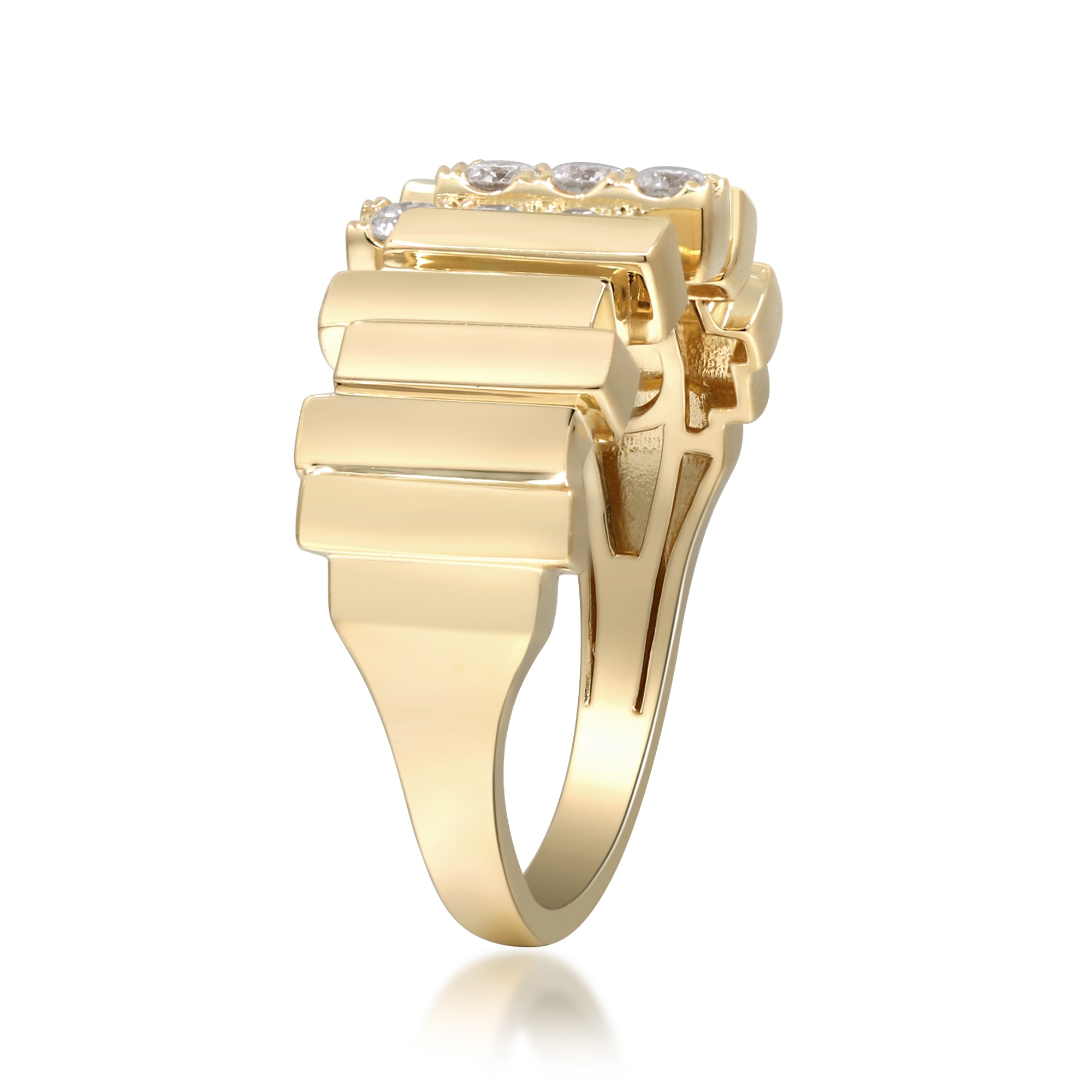 Cirari 14K Yellow Gold Bar & Diamond Ring