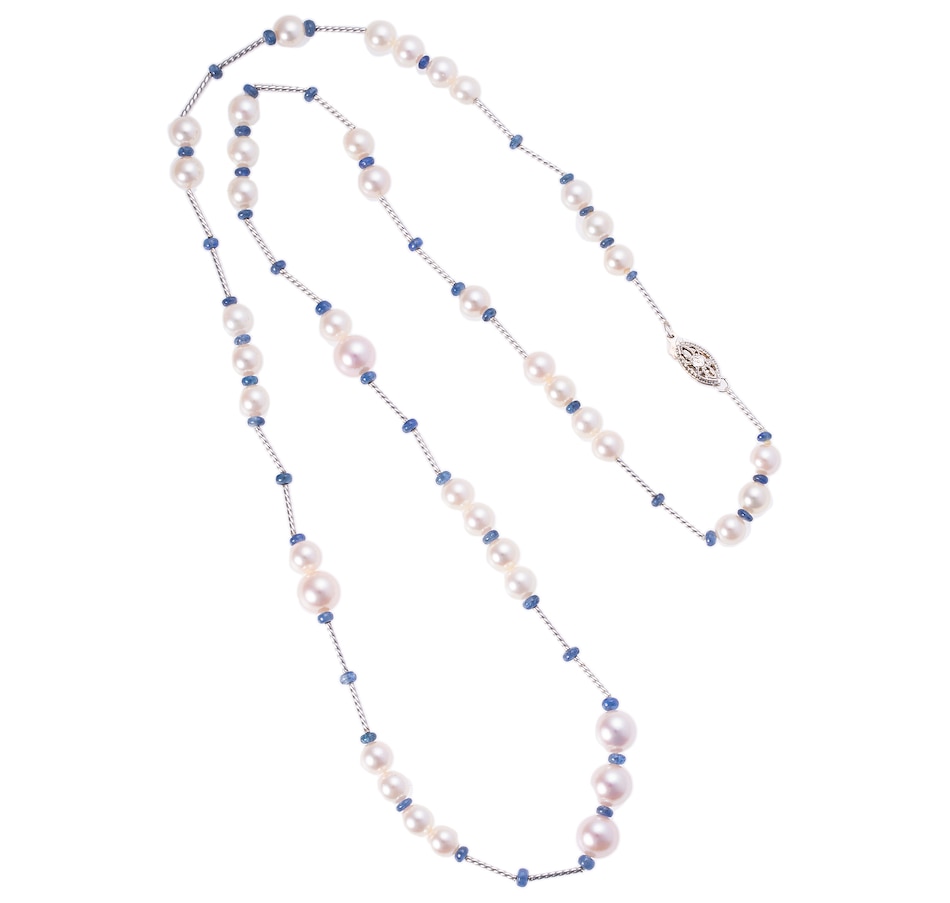 Image 744276_ALTMORE1.jpg, Product 744-276 / Price $1,195.00, Estate Originals 24.5" Cultured Pearl Station Necklace with Blue Sapphire Rondelle Spacer Beads from Estate Originals on TSC.ca's Jewellery department
