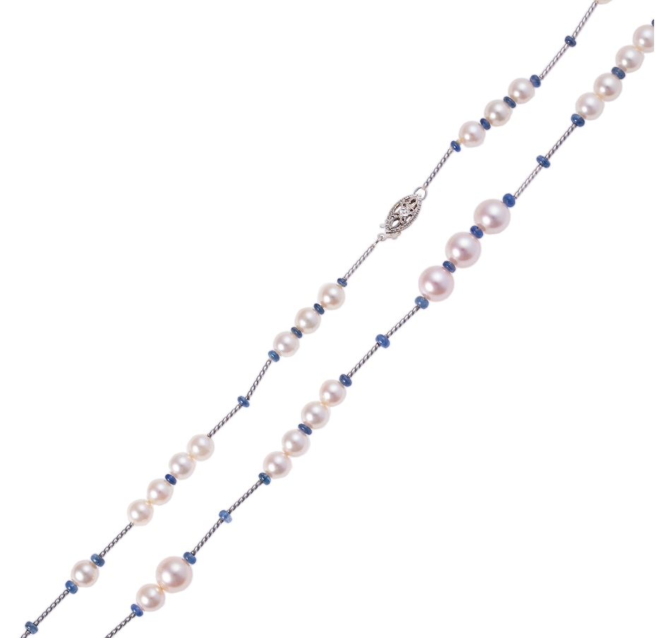 Image 744276_ALTMORE2.jpg, Product 744-276 / Price $1,195.00, Estate Originals 24.5" Cultured Pearl Station Necklace with Blue Sapphire Rondelle Spacer Beads from Estate Originals on TSC.ca's Jewellery department