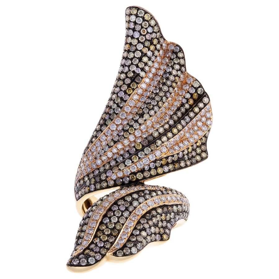 Image 744335.jpg, Product 744-335 / Price $6,888.00, Estate Originals Custom Made 18K Rose Gold Fancy Design Fan Shaped Multi-Colour Diamond Ring from Estate Originals on TSC.ca's Jewellery department