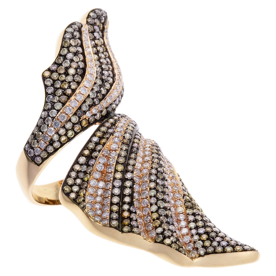 Image 744335_ALTMORE1.jpg, Product 744-335 / Price $6,888.00, Estate Originals Custom Made 18K Rose Gold Fancy Design Fan Shaped Multi-Colour Diamond Ring from Estate Originals on TSC.ca's Jewellery department