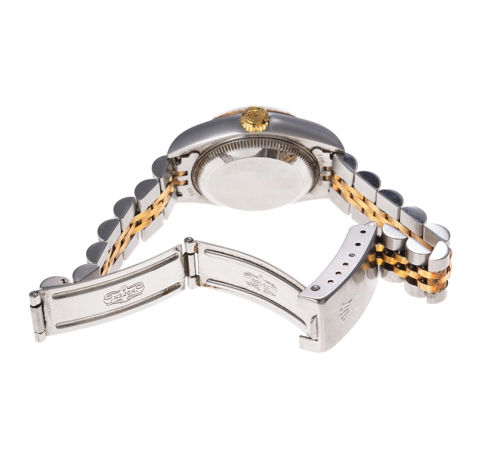 Image 744341_ALTMORE3.jpg, Product 744-341 / Price $9,995.00, Estate Originals Lady's Stainless Steel and 18K Yellow Gold Rolex Oyster Perpetual Datejust Swiss Made Wrist Watch from Estate Originals on TSC.ca's Jewellery department