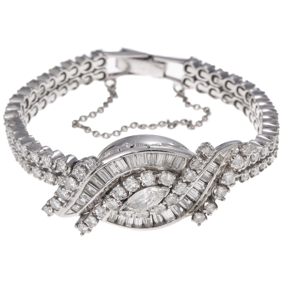 Image 744343_ALTMORE2.jpg, Product 744-343 / Price $11,888.00, Estate Originals 14K White Gold Hamilton Dress Watch with 4.00 Carats of Diamonds from Estate Originals on TSC.ca's Jewellery department