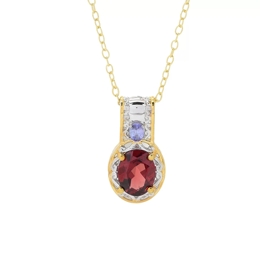 Image 744395.jpg, Product 744-395 / Price $249.99, Gems en Vogue Palladium Silver Tanzanian Garnet and Tanzanite Pendant with Chain from Gems En Vogue on TSC.ca's Jewellery department