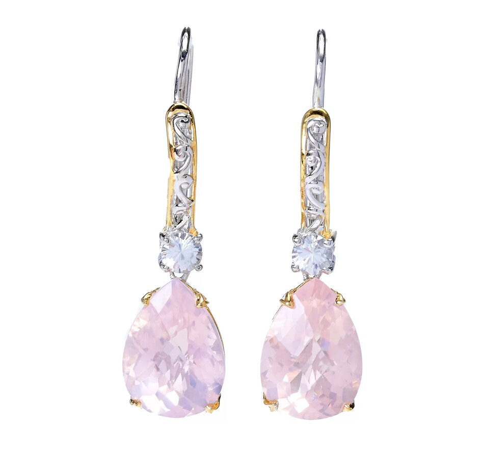 Gems en Vogue Palladium Silver Madagascar Rose Quartz and White Zircon ...