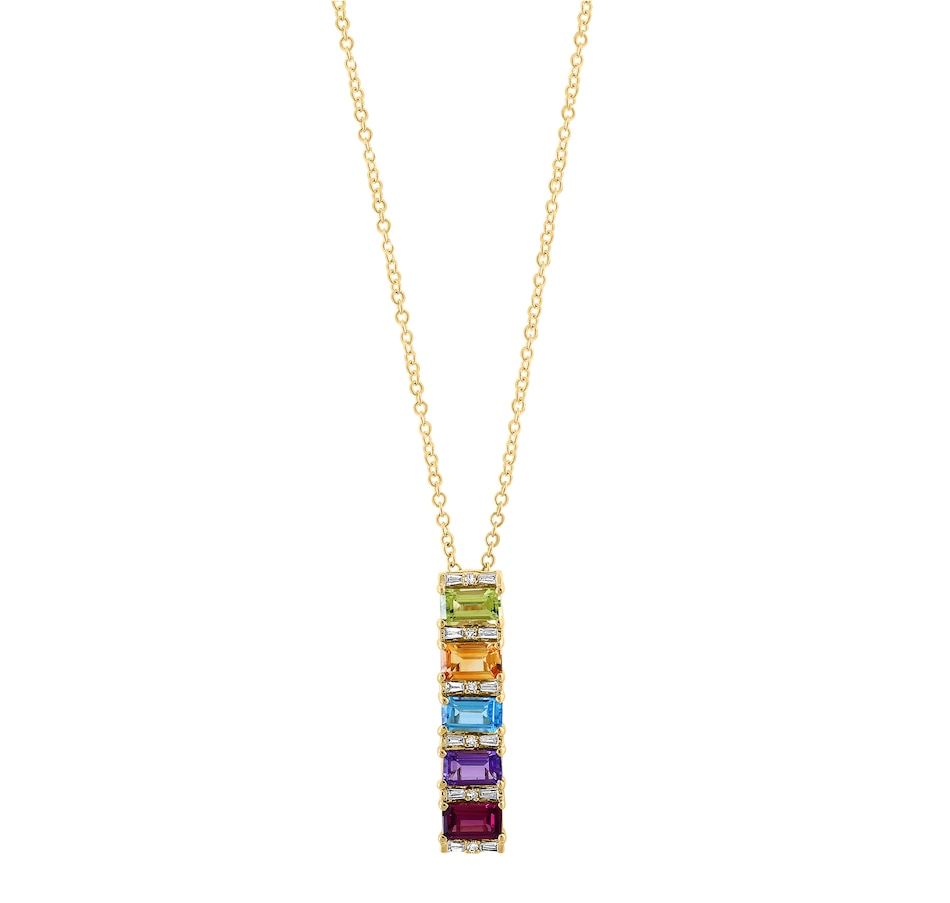Image 744426_ALTMORE1.jpg, Product 744-426 / Price $1,129.99, EFFY 14K Yellow Gold Multi Gemstone and Diamond Pendant with Chain from Effy Jewellery on TSC.ca's Jewellery department