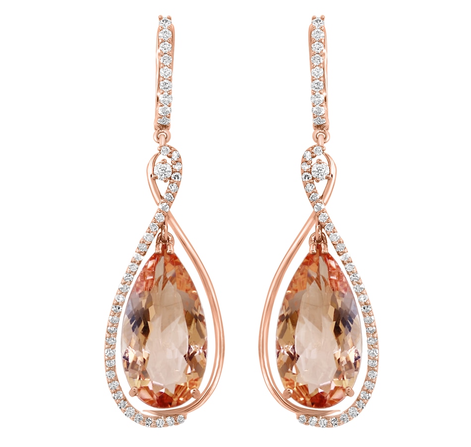 Image 744432.jpg, Product 744-432 / Price $5,999.99, EFFY 14K Rose Gold Morganite & Diamond Earrings from Effy Jewellery on TSC.ca's Jewellery department