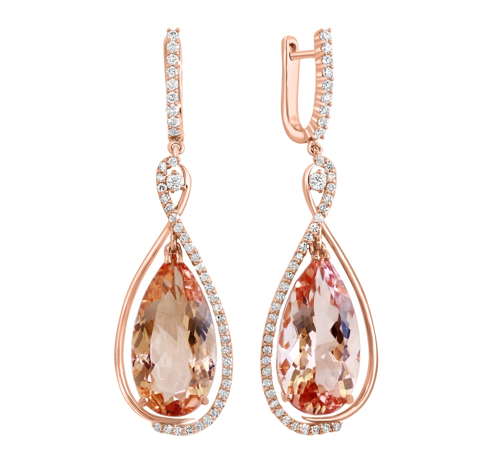 Image 744432_ALTMORE1.jpg, Product 744-432 / Price $5,999.99, EFFY 14K Rose Gold Morganite & Diamond Earrings from Effy Jewellery on TSC.ca's Jewellery department