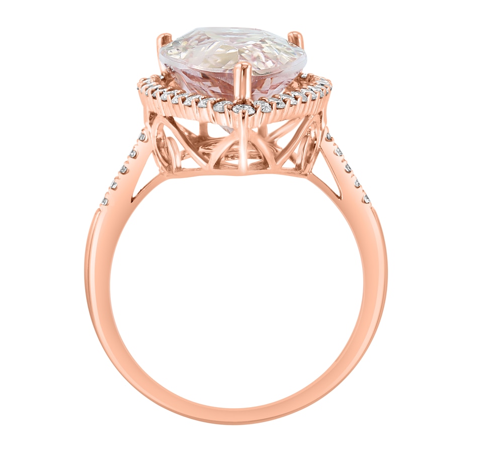 Image 744433_ALTMORE1.jpg, Product 744-433 / Price $3,799.99, EFFY 14K Rose Gold Pear Shape Morganite & Diamond Ring from Effy Jewellery on TSC.ca's Jewellery department