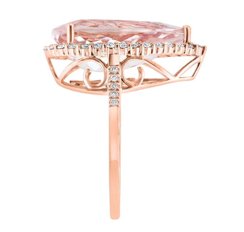 Image 744433_ALTMORE2.jpg, Product 744-433 / Price $3,799.99, EFFY 14K Rose Gold Pear Shape Morganite & Diamond Ring from Effy Jewellery on TSC.ca's Jewellery department