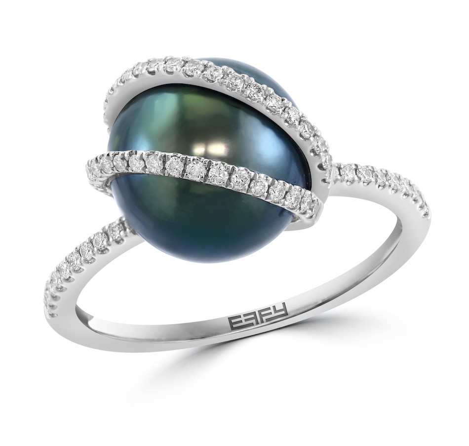 Image 744439.jpg, Product 744-439 / Price $1,299.99, EFFY 14K White Gold Tahitian Pearl & Diamond Ring from Effy Jewellery on TSC.ca's Jewellery department