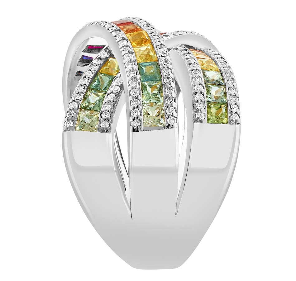 Image 744447_ALTMORE2.jpg, Product 744-447 / Price $2,999.99, EFFY 14K Gold Multi Sapphire & Diamond Crossover Ring from Effy Jewellery on TSC.ca's Jewellery department