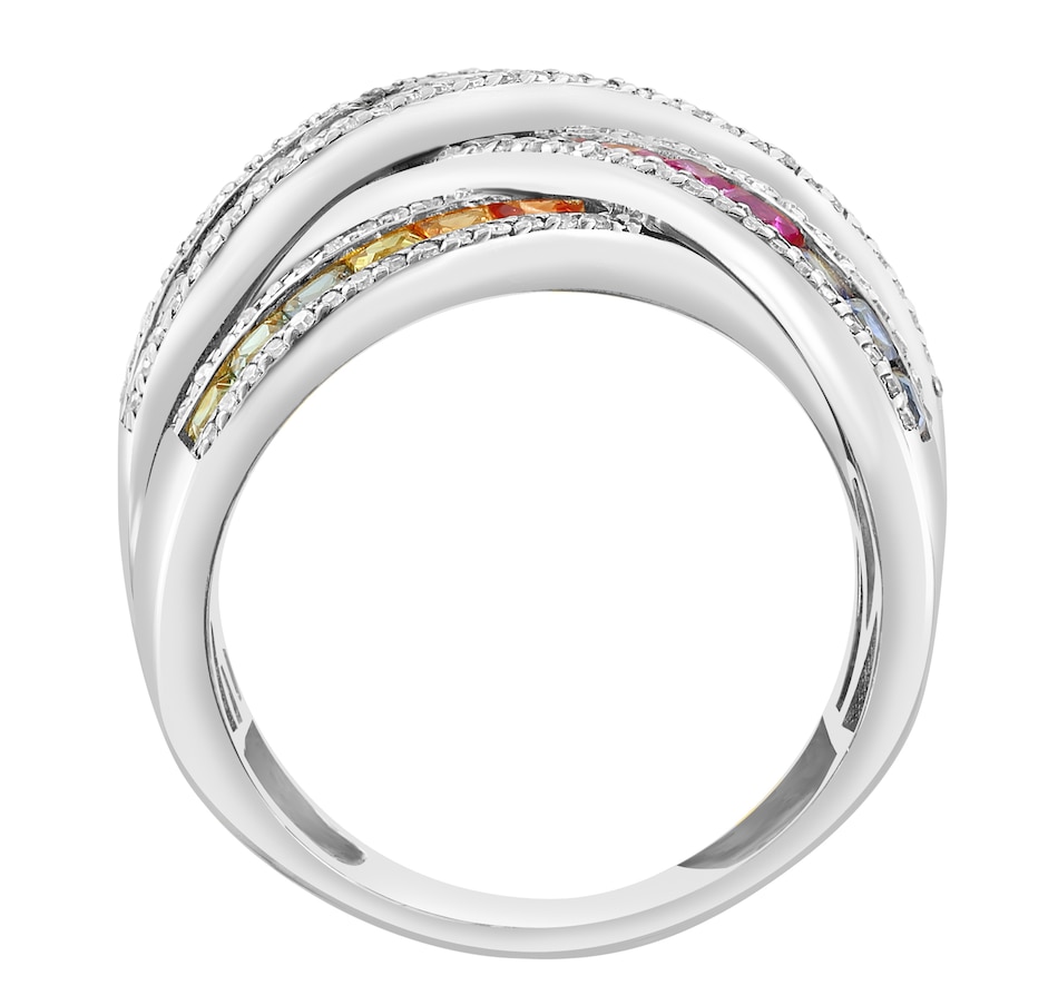 Image 744447_ALTMORE4.jpg, Product 744-447 / Price $2,999.99, EFFY 14K Gold Multi Sapphire & Diamond Crossover Ring from Effy Jewellery on TSC.ca's Jewellery department