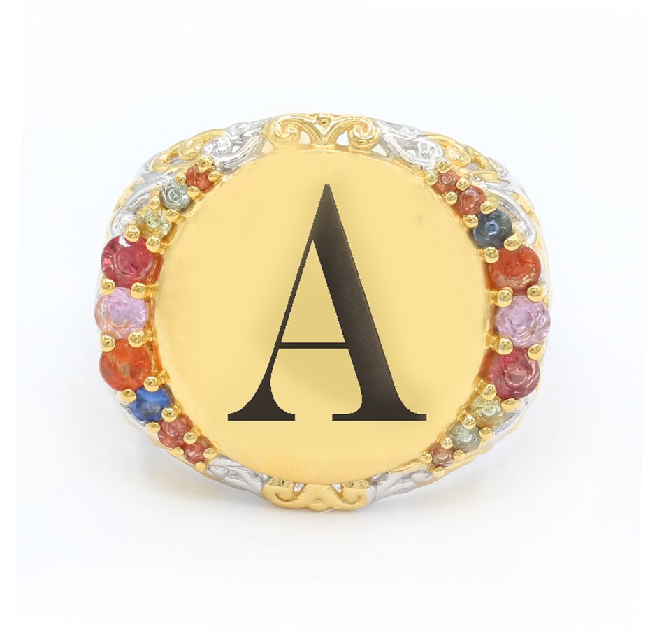 Image 744459_A.jpg, Product 744-459 / Price $379.99, Gems en Vogue Silver Palladium Personalized Multi Sapphire Signet Ring from Gems En Vogue on TSC.ca's Jewellery department