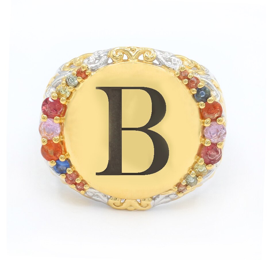 Image 744459_B.jpg, Product 744-459 / Price $379.99, Gems en Vogue Silver Palladium Personalized Multi Sapphire Signet Ring from Gems En Vogue on TSC.ca's Jewellery department
