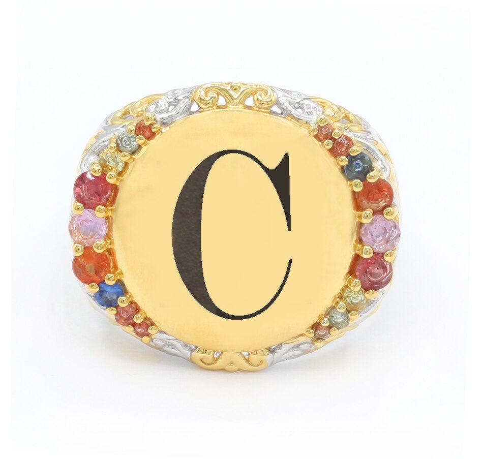 Image 744459_C.jpg, Product 744-459 / Price $379.99, Gems en Vogue Silver Palladium Personalized Multi Sapphire Signet Ring from Gems En Vogue on TSC.ca's Jewellery department