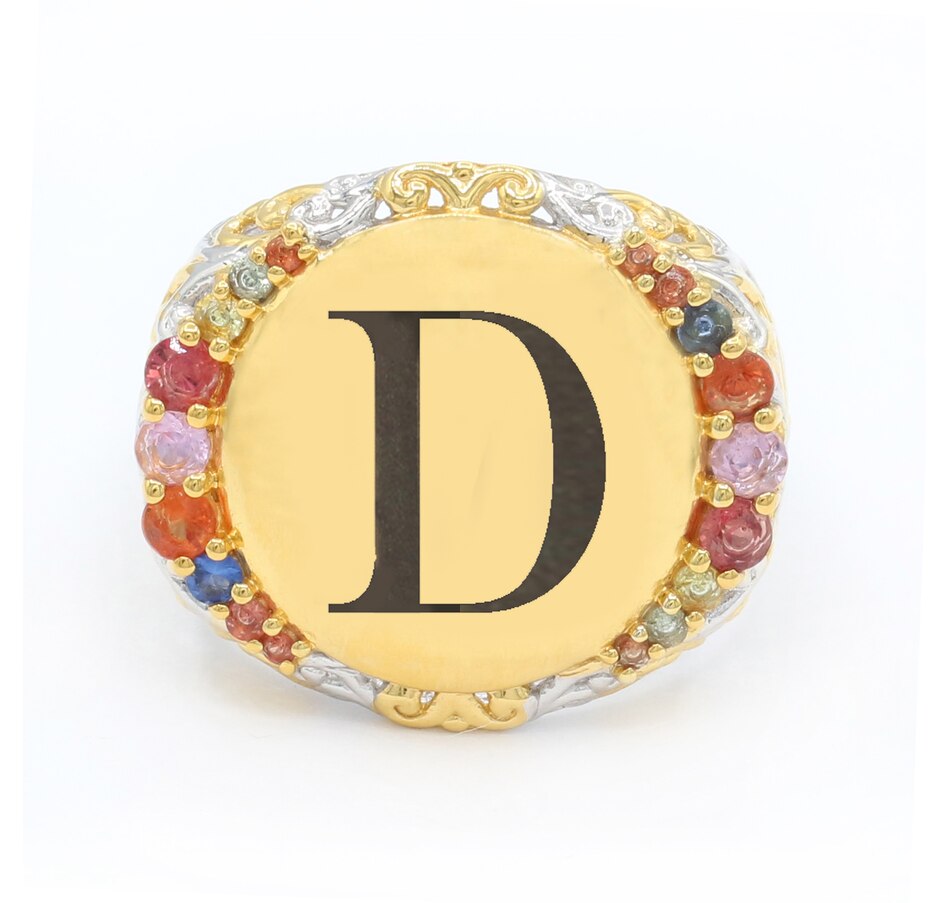 Image 744459_D.jpg, Product 744-459 / Price $379.99, Gems en Vogue Silver Palladium Personalized Multi Sapphire Signet Ring from Gems En Vogue on TSC.ca's Jewellery department