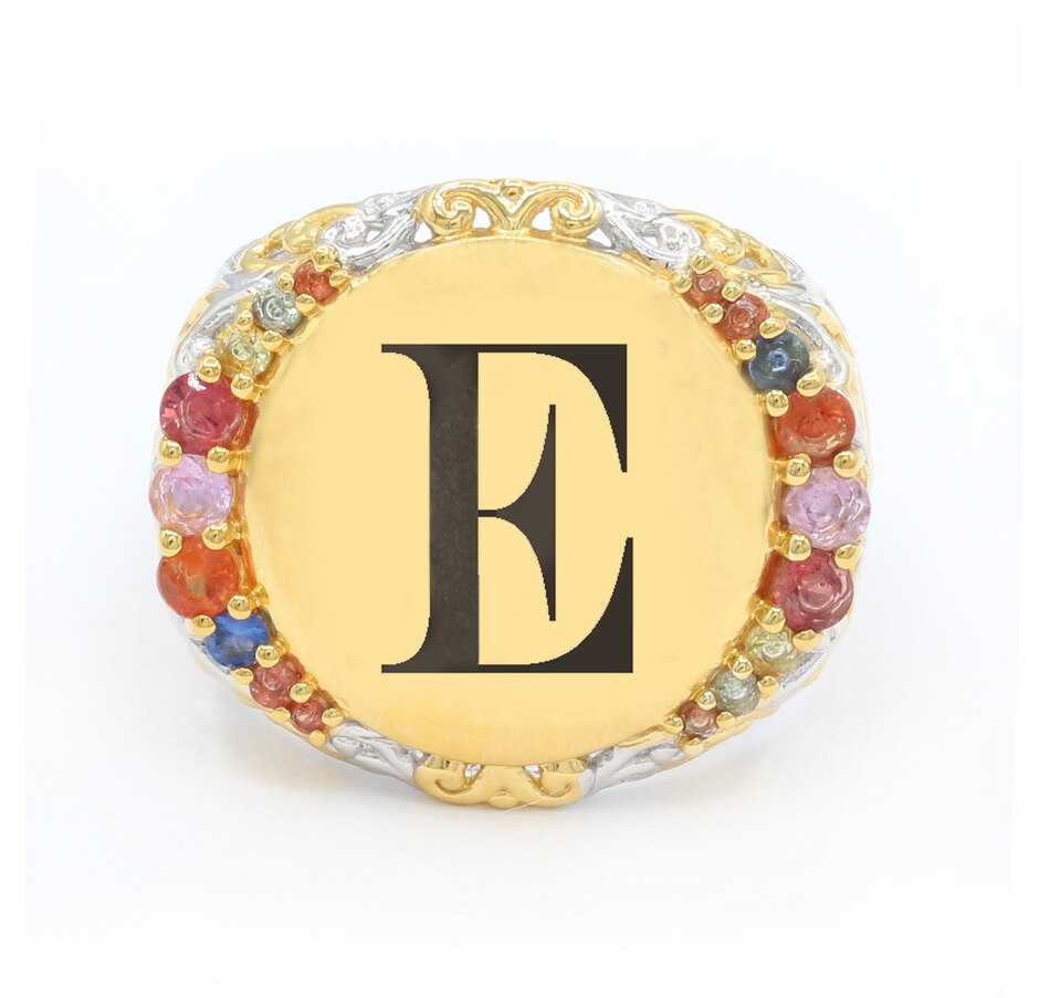 Image 744459_E.jpg, Product 744-459 / Price $379.99, Gems en Vogue Silver Palladium Personalized Multi Sapphire Signet Ring from Gems En Vogue on TSC.ca's Jewellery department