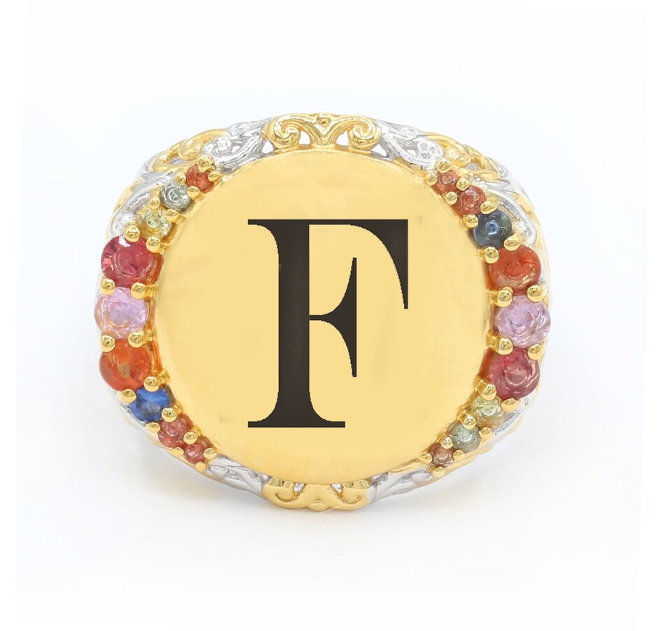 Image 744459_F.jpg, Product 744-459 / Price $379.99, Gems en Vogue Silver Palladium Personalized Multi Sapphire Signet Ring from Gems En Vogue on TSC.ca's Jewellery department