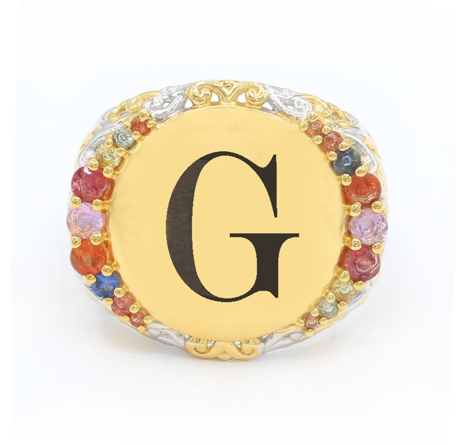 Image 744459_G.jpg, Product 744-459 / Price $379.99, Gems en Vogue Silver Palladium Personalized Multi Sapphire Signet Ring from Gems En Vogue on TSC.ca's Jewellery department