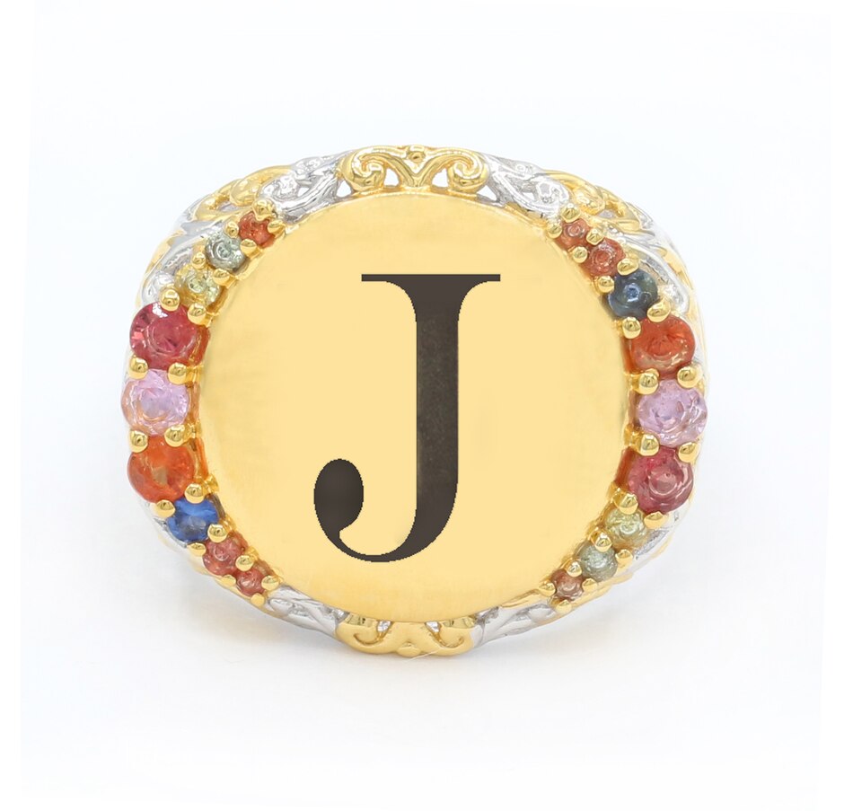 Image 744459_J.jpg, Product 744-459 / Price $379.99, Gems en Vogue Silver Palladium Personalized Multi Sapphire Signet Ring from Gems En Vogue on TSC.ca's Jewellery department