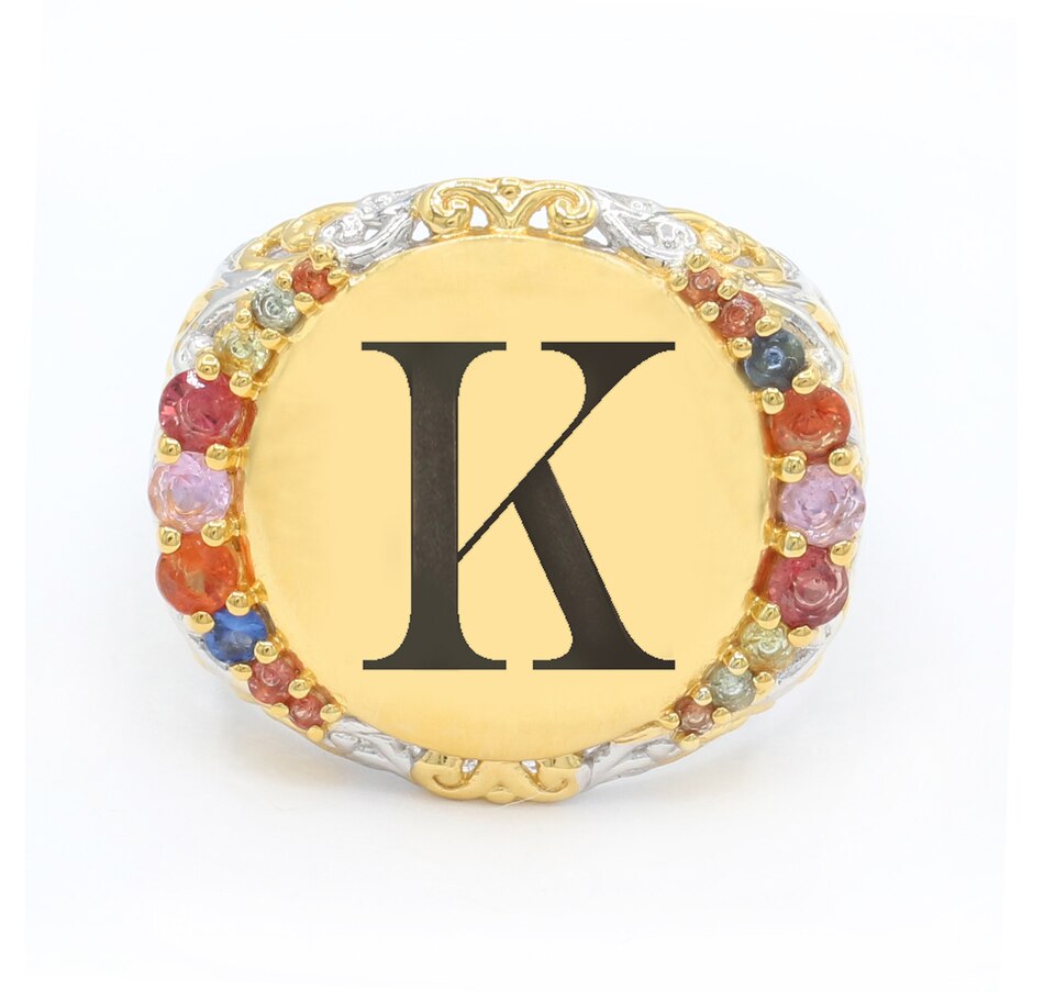 Image 744459_K.jpg, Product 744-459 / Price $379.99, Gems en Vogue Silver Palladium Personalized Multi Sapphire Signet Ring from Gems En Vogue on TSC.ca's Jewellery department