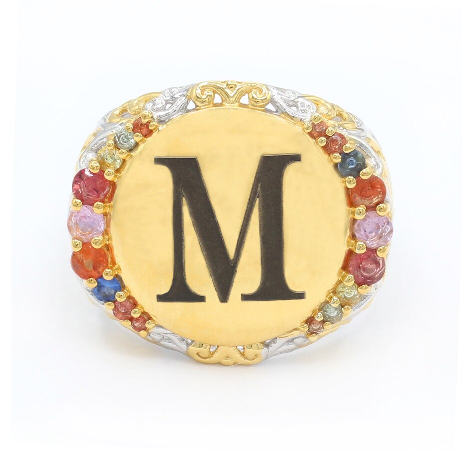 Image 744459_LTRM.jpg, Product 744-459 / Price $379.99, Gems en Vogue Silver Palladium Personalized Multi Sapphire Signet Ring from Gems En Vogue on TSC.ca's Jewellery department