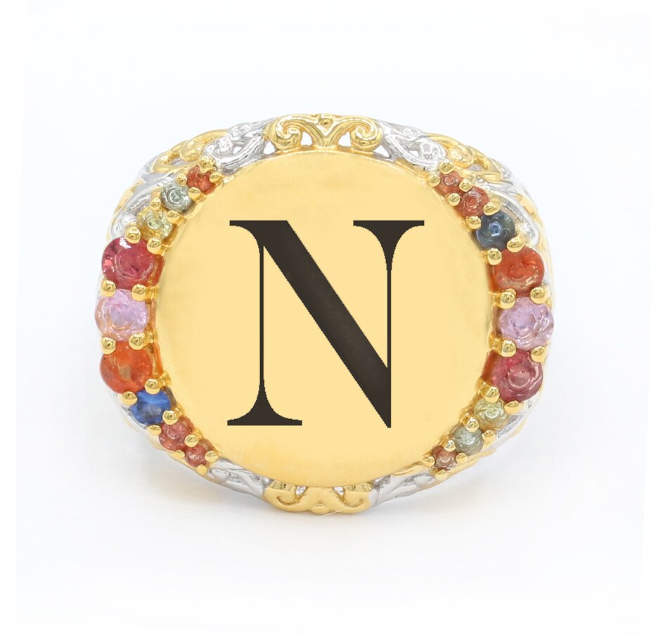 Image 744459_N.jpg, Product 744-459 / Price $379.99, Gems en Vogue Silver Palladium Personalized Multi Sapphire Signet Ring from Gems En Vogue on TSC.ca's Jewellery department