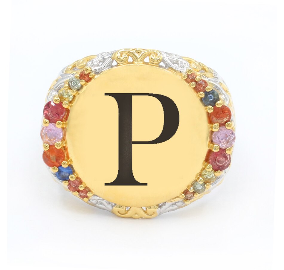 Image 744459_P.jpg, Product 744-459 / Price $379.99, Gems en Vogue Silver Palladium Personalized Multi Sapphire Signet Ring from Gems En Vogue on TSC.ca's Jewellery department