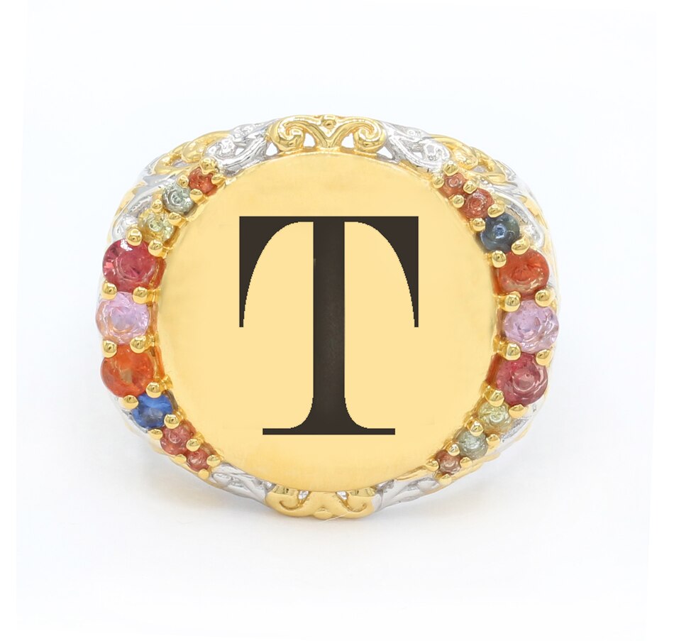 Image 744459_T.jpg, Product 744-459 / Price $379.99, Gems en Vogue Silver Palladium Personalized Multi Sapphire Signet Ring from Gems En Vogue on TSC.ca's Jewellery department