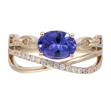 Cirari 14K Yellow Gold Tanzanite and Diamond Ring