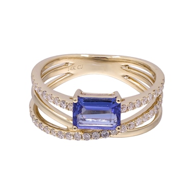 Cirari 14K Yellow Gold Tanzanite and Diamond Ring