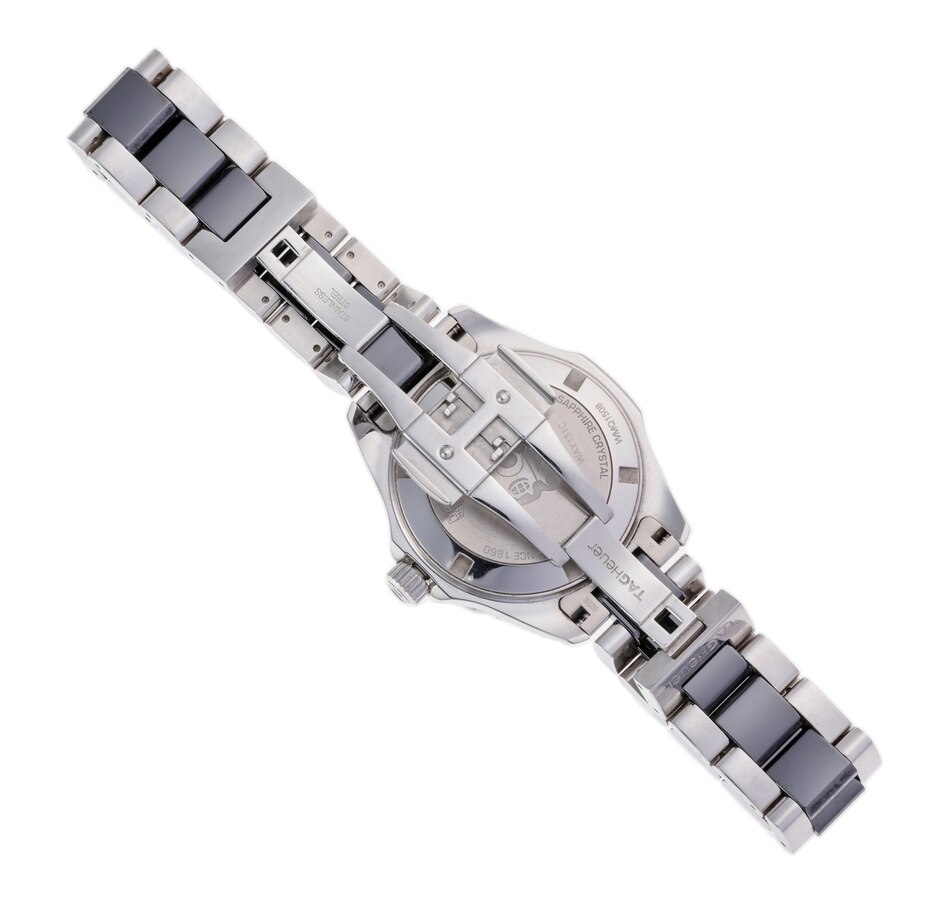 Image 744673_ALTMORE3.jpg, Product 744-673 / Price $1,995.00, Estate Originals Unisex Stainless Steel TAG Heuer Aquaracer Swiss-Made Wristwatch with Diamond-Set Markers from Estate Originals on TSC.ca's Jewellery department