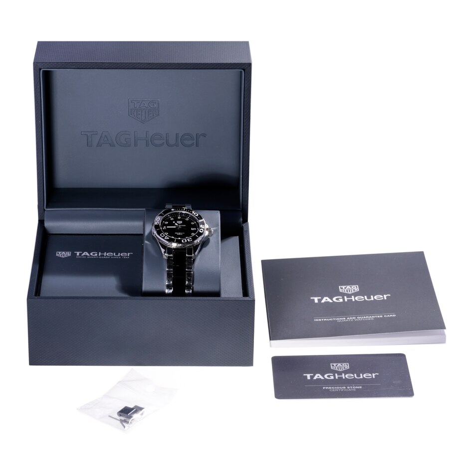 Image 744673_ALTMORE4.jpg, Product 744-673 / Price $1,995.00, Estate Originals Unisex Stainless Steel TAG Heuer Aquaracer Swiss-Made Wristwatch with Diamond-Set Markers from Estate Originals on TSC.ca's Jewellery department