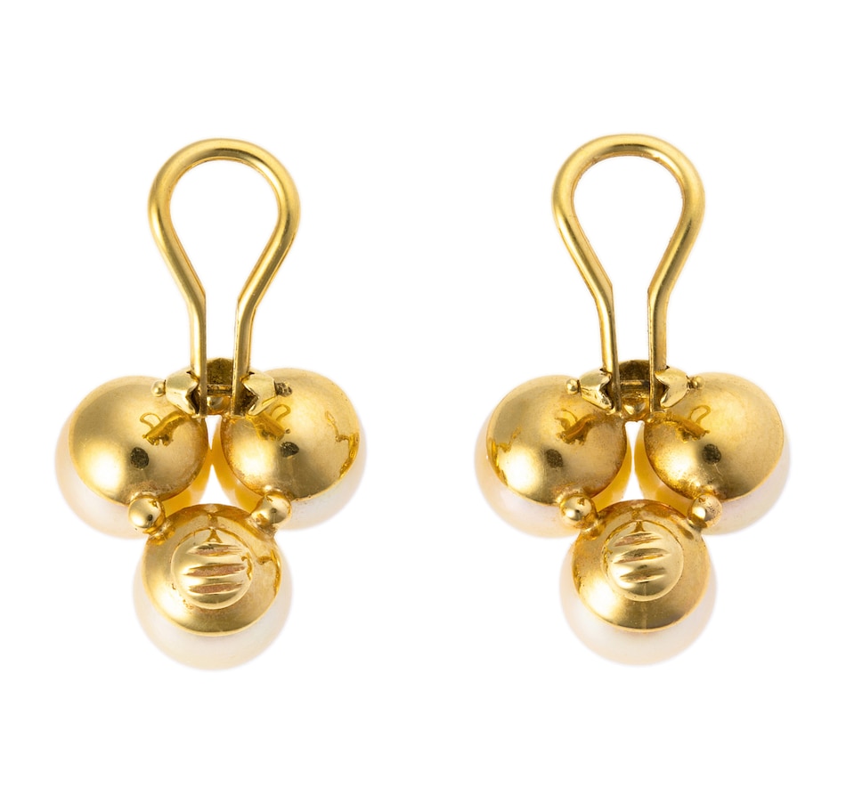 Image 744684_ALTMORE2.jpg, Product 744-684 / Price $1,895.00, Estate Originals 18K Yellow Gold Cultured Pearl and Diamond Cluster Earrings, for Non-Pierced Ears from Estate Originals on TSC.ca's Jewellery department