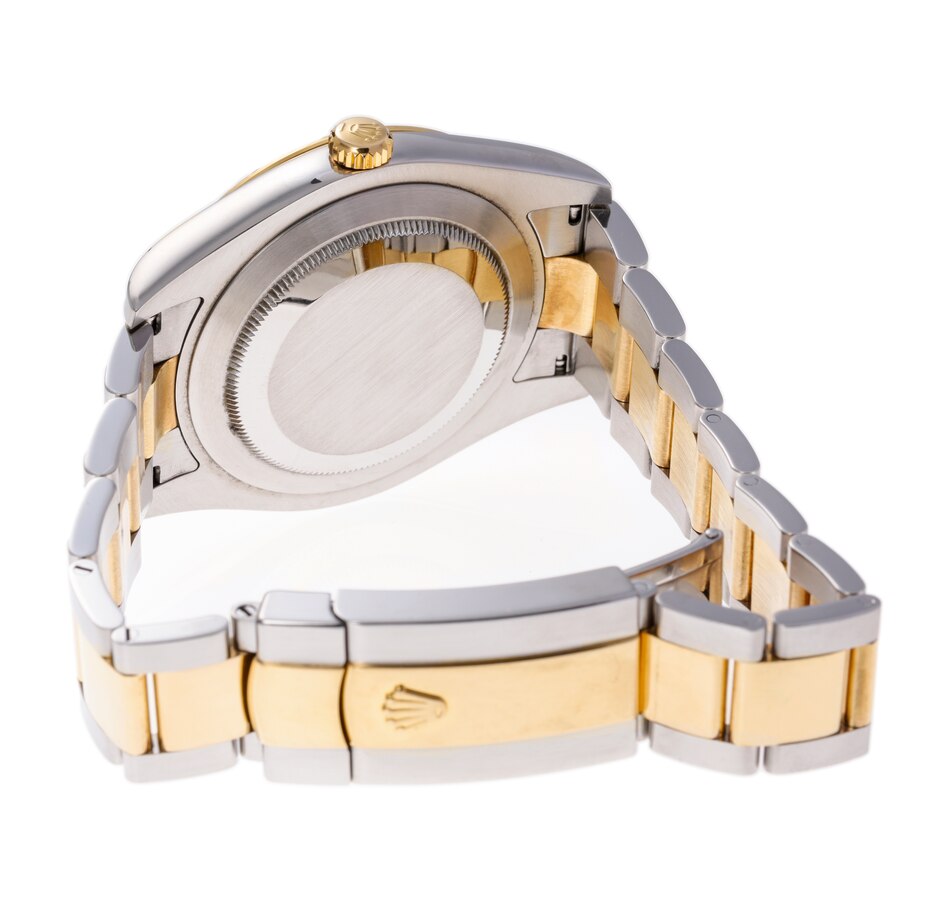Image 744685_ALTMORE3.jpg, Product 744-685 / Price $14,995.00, Estate Originals Stainless Steel and 18K Yellow Gold Rolex Perpetual Datejust II Wimbledon Swiss-Made Wristwatch from Estate Originals on TSC.ca's Jewellery department