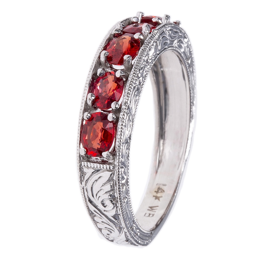 Image 744688_ALTMORE1.jpg, Product 744-688 / Price $695.00, Estate Originals 14K White Gold 5-Stone Across Band-Style Garnet Ring from Estate Originals on TSC.ca's Jewellery department