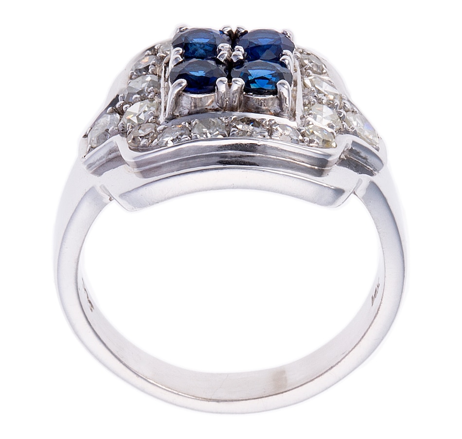 Image 744691_ALTMORE2.jpg, Product 744-691 / Price $2,495.00, Estate Originals 14K White Gold Square Diamond Ring with a Blue Sapphire Centre from Estate Originals on TSC.ca's Jewellery department
