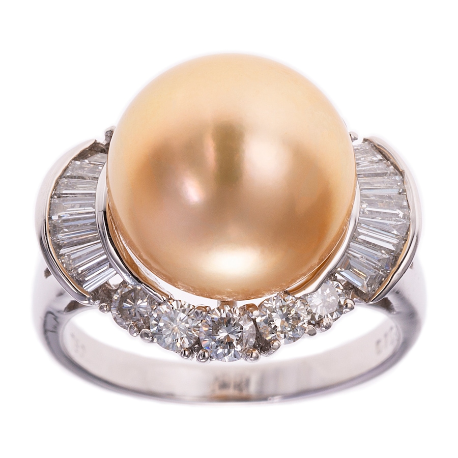 Image 744697.jpg, Product 744-697 / Price $3,995.00, Estate Originals 18K White Gold 12mm South Sea Pearl and Diamond Ring from Estate Originals on TSC.ca's Jewellery department