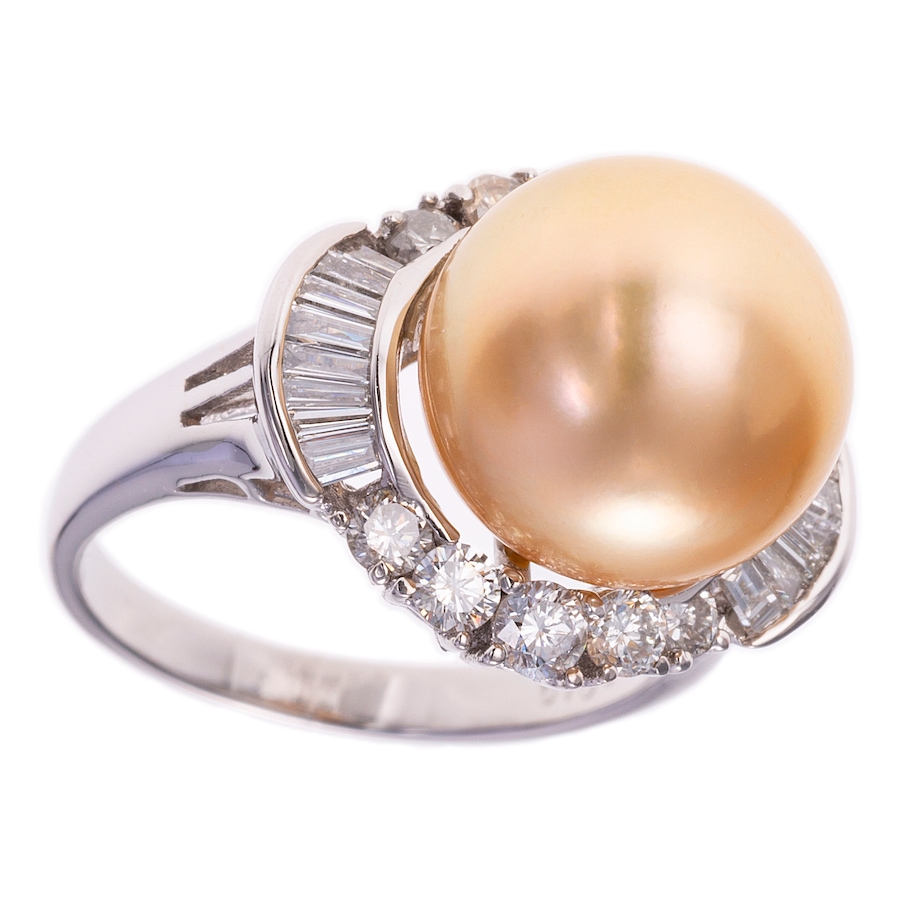 Image 744697_ALTMORE1.jpg, Product 744-697 / Price $3,995.00, Estate Originals 18K White Gold 12mm South Sea Pearl and Diamond Ring from Estate Originals on TSC.ca's Jewellery department