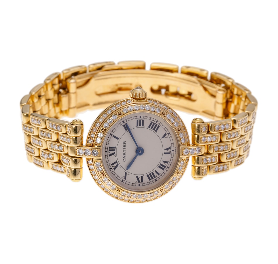 Image 744708_ALTMORE1.jpg, Product 744-708 / Price $11,995.00, Estate Originals 18K Yellow Gold Cartier Panthere Swiss Made Watch with Diamond-Set Bezel and Bracelet, 2.8 av. ctw from Estate Originals on TSC.ca's Jewellery department
