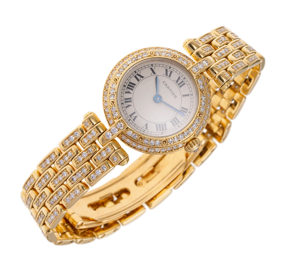 Image 744708_ALTMORE2.jpg, Product 744-708 / Price $11,995.00, Estate Originals 18K Yellow Gold Cartier Panthere Swiss Made Watch with Diamond-Set Bezel and Bracelet, 2.8 av. ctw from Estate Originals on TSC.ca's Jewellery department