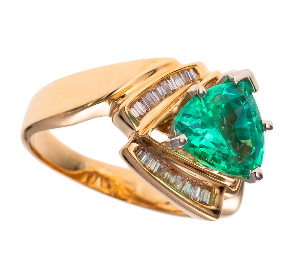 Image 744717_ALTMORE1.jpg, Product 744-717 / Price $3,295.00, Estate Originals 14K Yellow and White Gold 2.11 Carat Triangular Cut Emerald and Diamond Ring from Estate Originals on TSC.ca's Jewellery department