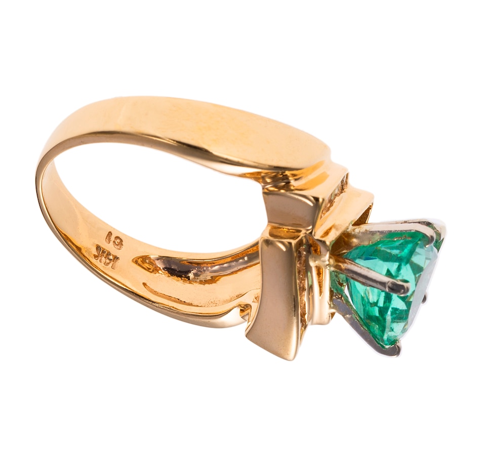 Image 744717_ALTMORE2.jpg, Product 744-717 / Price $3,295.00, Estate Originals 14K Yellow and White Gold 2.11 Carat Triangular Cut Emerald and Diamond Ring from Estate Originals on TSC.ca's Jewellery department