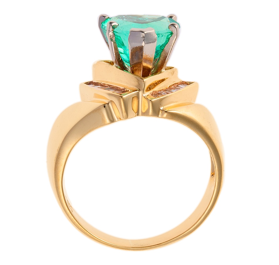 Image 744717_ALTMORE3.jpg, Product 744-717 / Price $3,295.00, Estate Originals 14K Yellow and White Gold 2.11 Carat Triangular Cut Emerald and Diamond Ring from Estate Originals on TSC.ca's Jewellery department