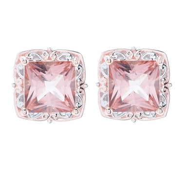 Gems en Vogue Palladium Silver Morganite Colour Topaz Earrings