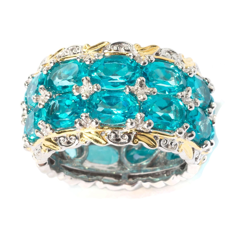 Gems en Vogue Palladium Silver Paraiba Topaz Eternity Band Ring - TSC.ca