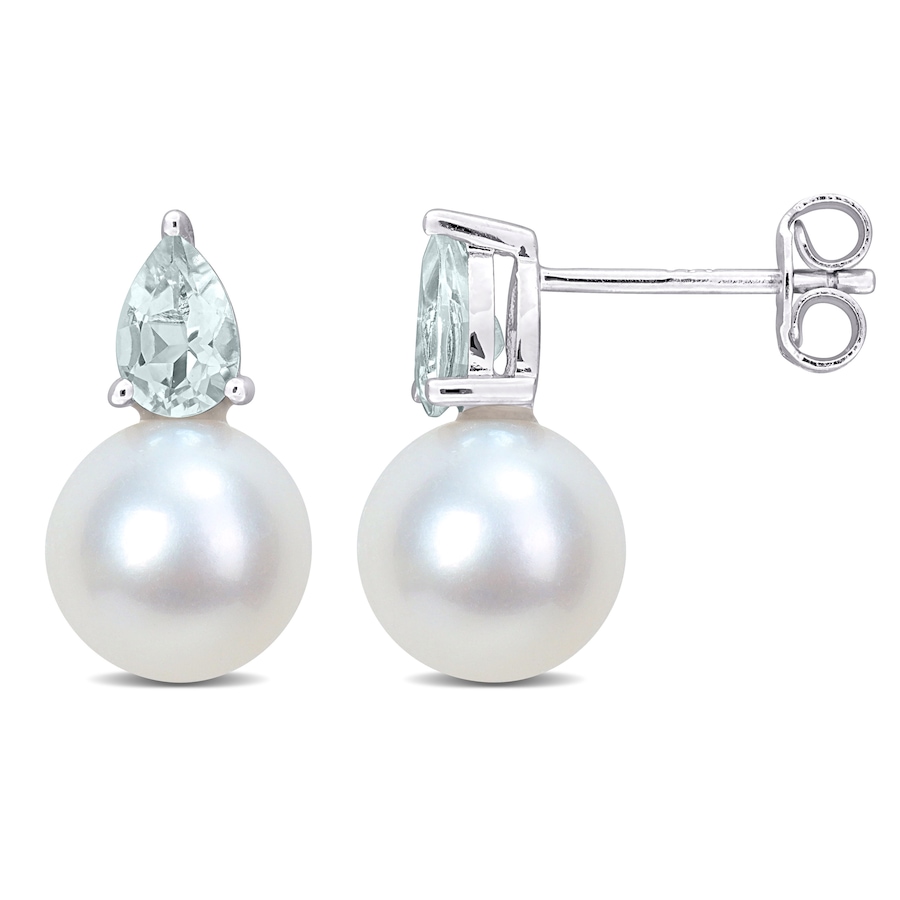 Image 744815_AQU.jpg, Product 744-815 / Price $199.99, Amour Pearls Sterling Silver Cultured Freshwater Pearl & Gemstone Earrings from Amour Pearls on TSC.ca's Jewellery department