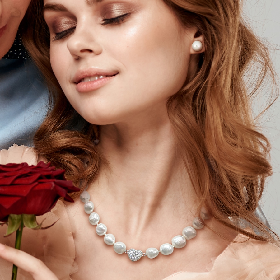 Image 744818_ALTMORE5.jpg, Product 744-818 / Price $189.99, Amour Pearls Sterling Silver Cultured Fresh Water Pearl Cubic Zirconia Heart Necklace & Earrings Set from Amour Pearls on TSC.ca's Jewellery department